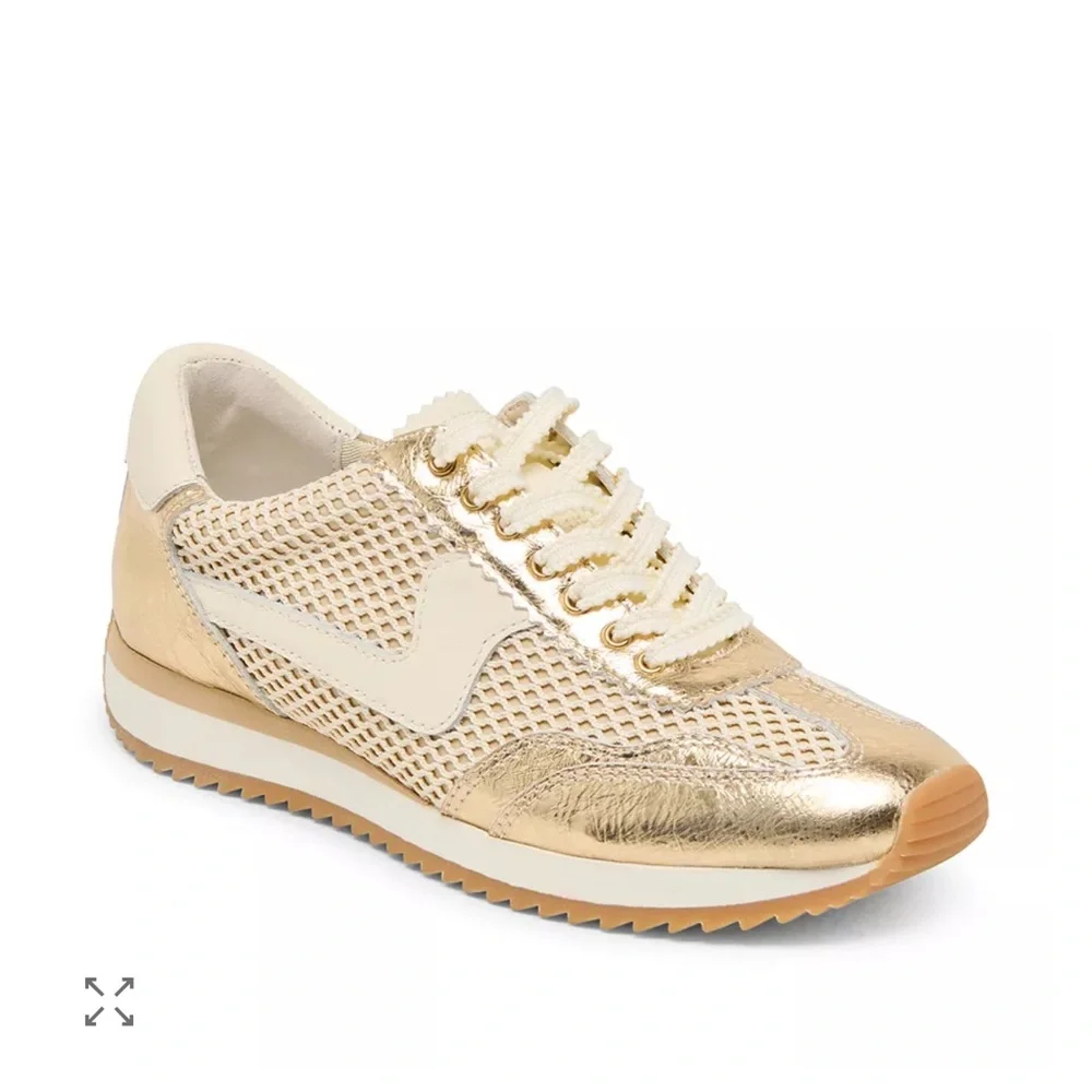 Dolce Vita Women's B.NTCD Mesh Running Sneakers gold woven cream size 7.5 shoe - Picture 1 of 7